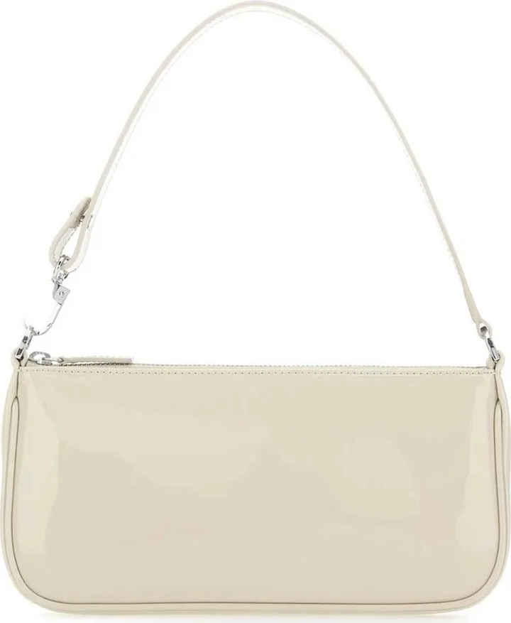 By Far Rachael High-Shine Zip-Up Shoulder Bag