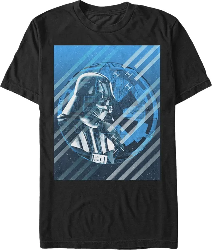 Men's Star Wars Rogue One Darth Vader Death Star Stripes T-Shirt - Black - Large