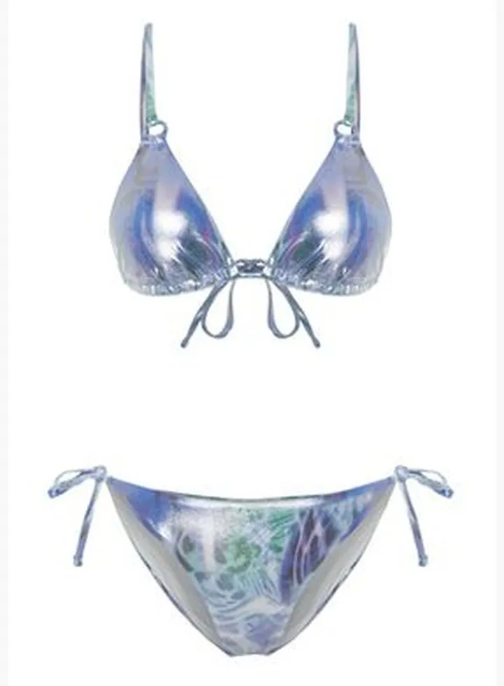 Abstract Patterned Triangle Accessory Bikini Set TBESS24BT00044