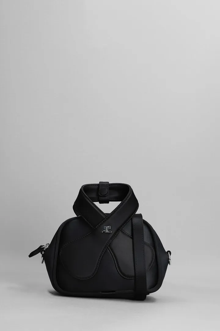 Hand Bag In Black Synthetic Fibers