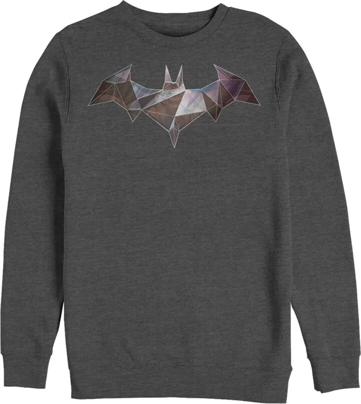 Men's Batman Logo Geometric Wing Sweatshirt - Charcoal Heather - 2X Large