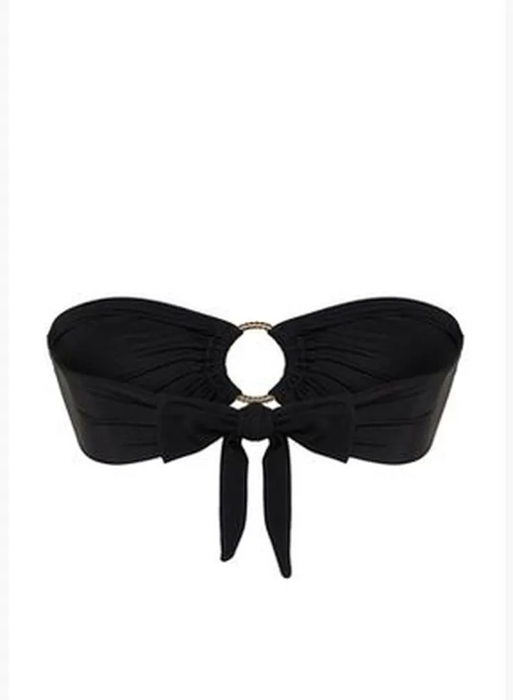 Black Strapless Accessory Bikini Top TBESS22BU00001