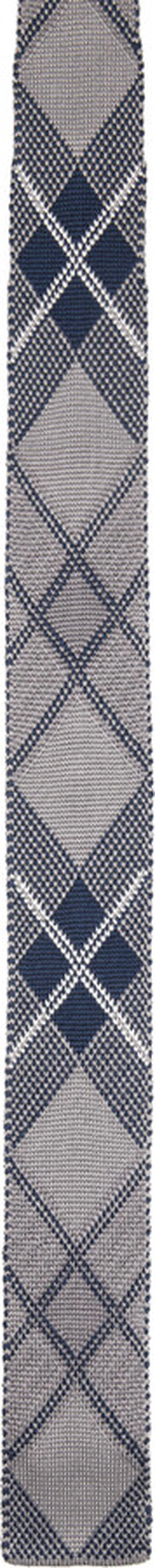 Thom Browne Gray Tartan Neck Tie