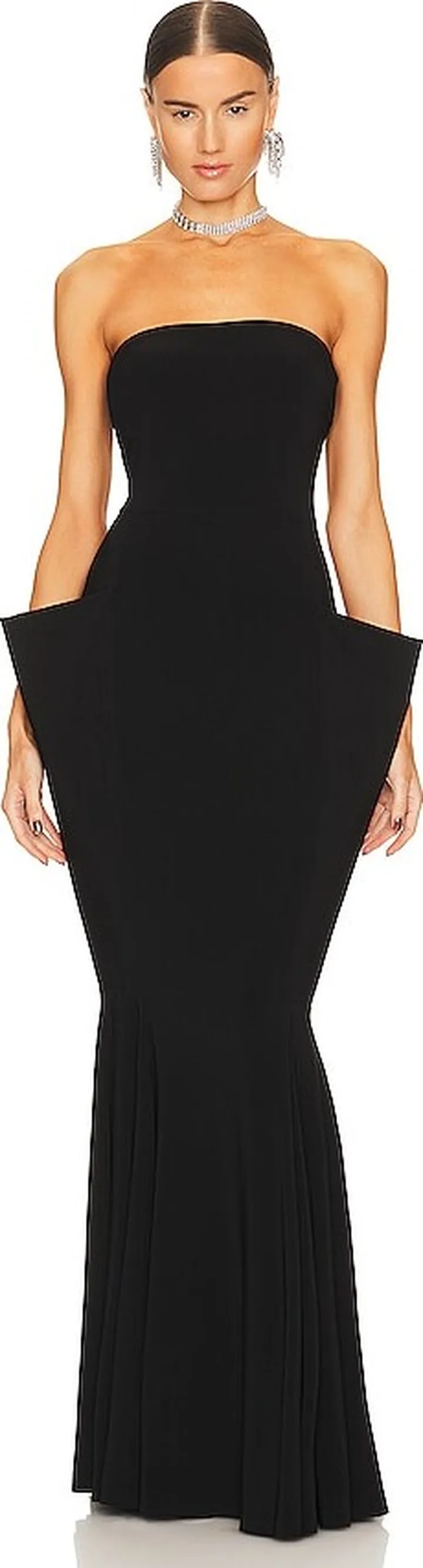Strapless Wing Fishtail Gown