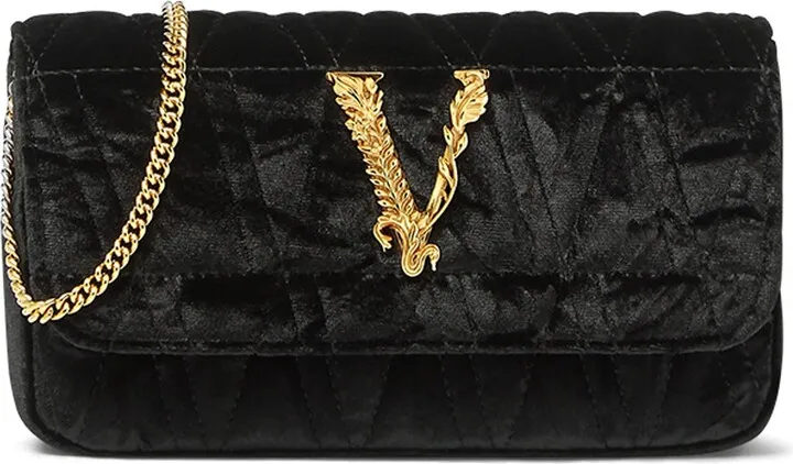 Mini Virtus Quilted Velvet Evening Bag