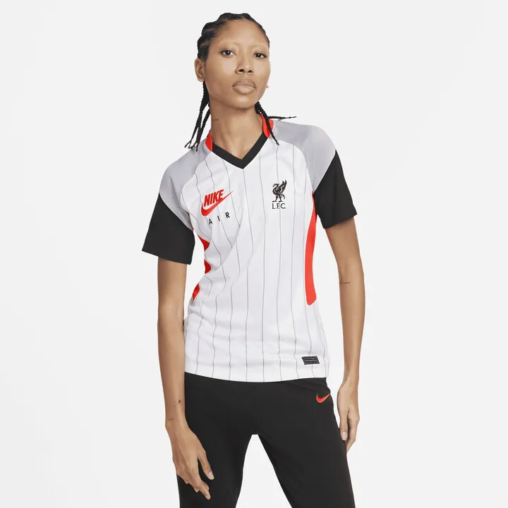 Nike Women's Liverpool FC Stadium Air Max Soccer Jersey in White