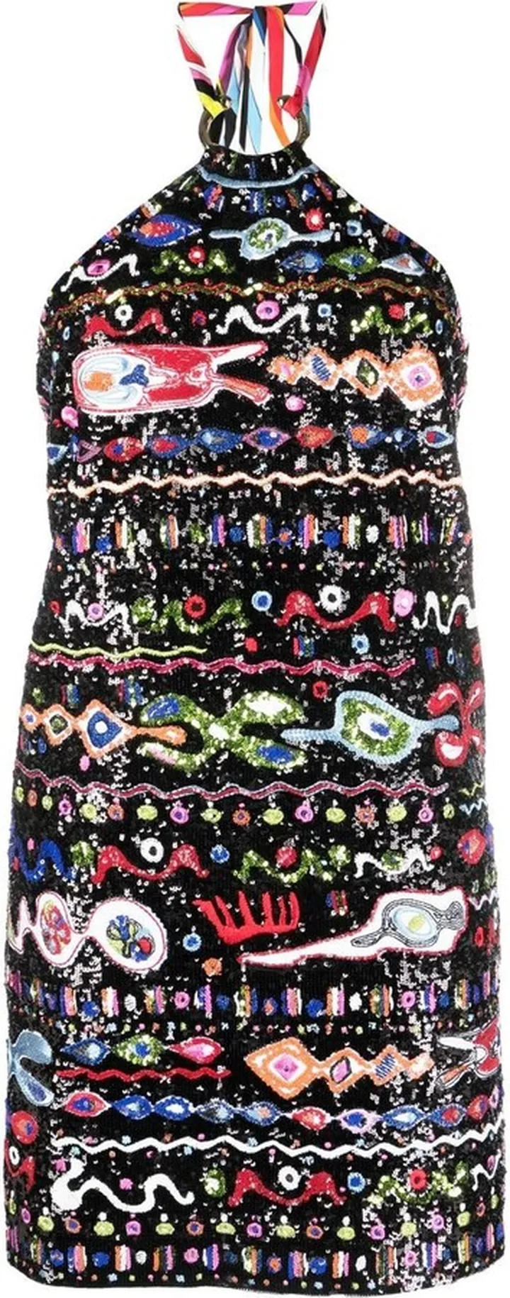 Sequined Halterneck Minidress