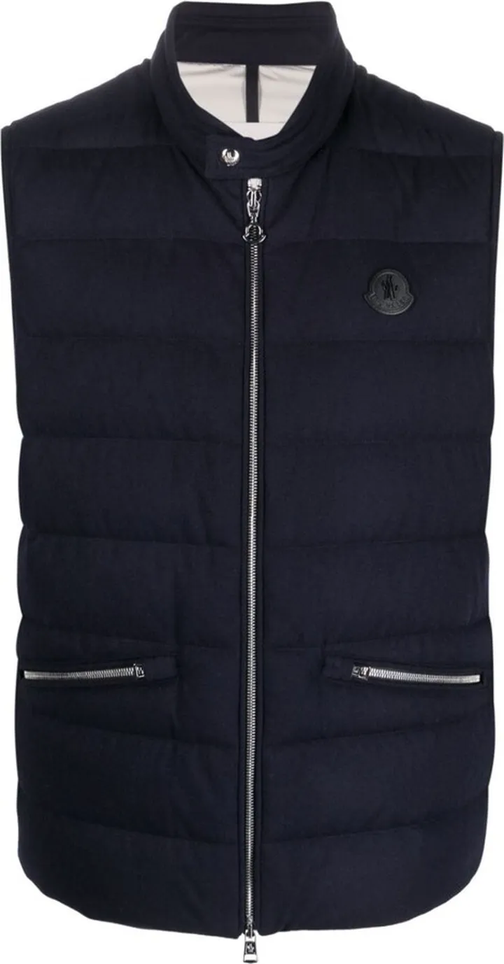 Logo-Appliqué Sleeveless Vest Jacket