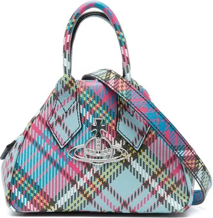 mini Yasmine tartan-print handbag