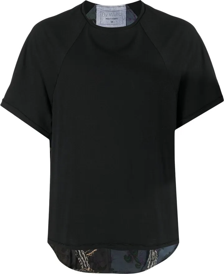 patchwork curved-hem T-Shirt