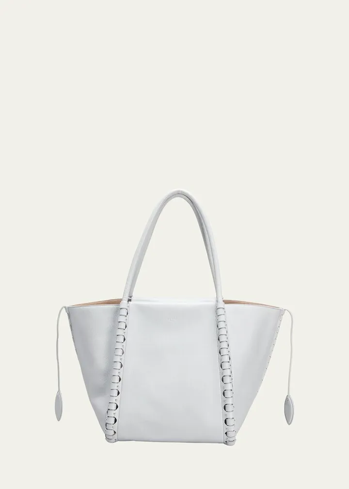 Le Hinge Medium Stud Leather Tote Bag