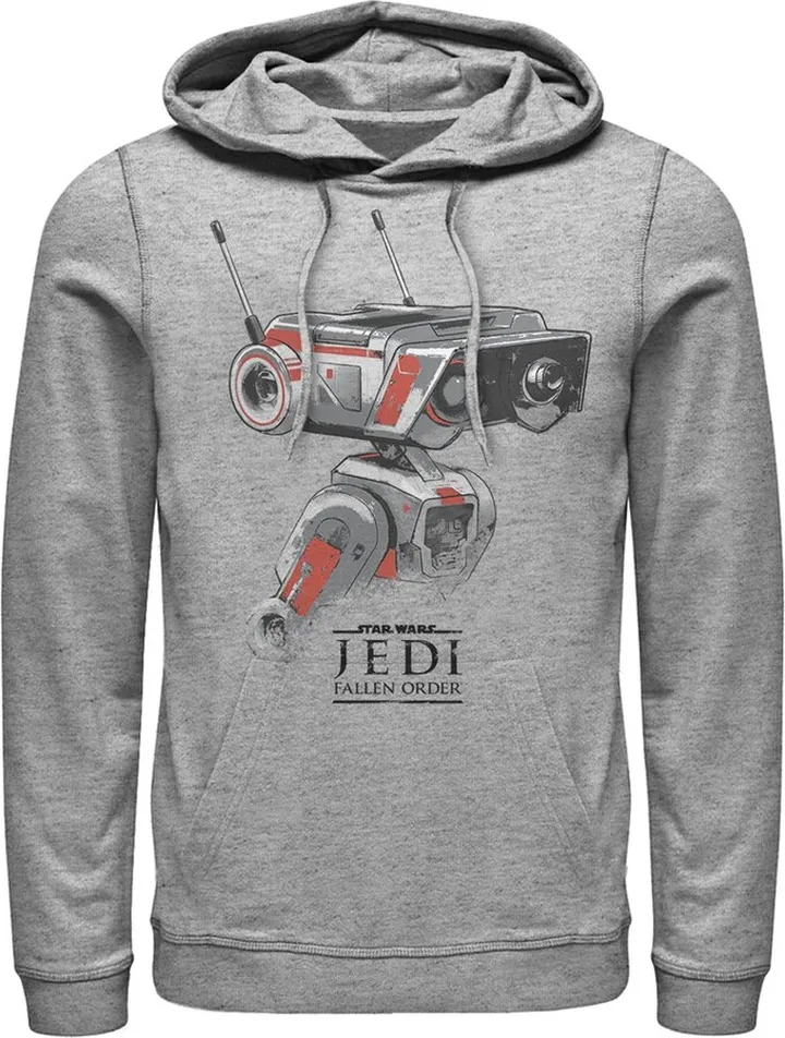 Men's Star Wars Jedi: Fallen Order BD-1 Grunge Pull Over Hoodie - Athletic Heather - 2X Large