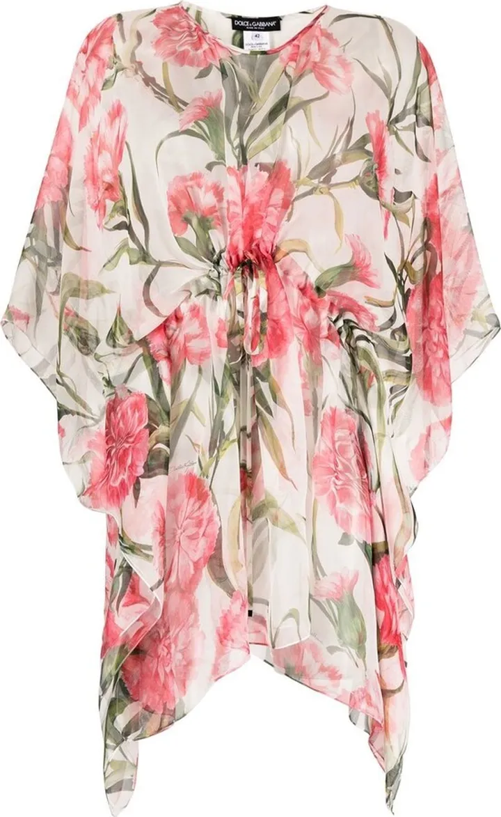 Floral Print Draped Tunic
