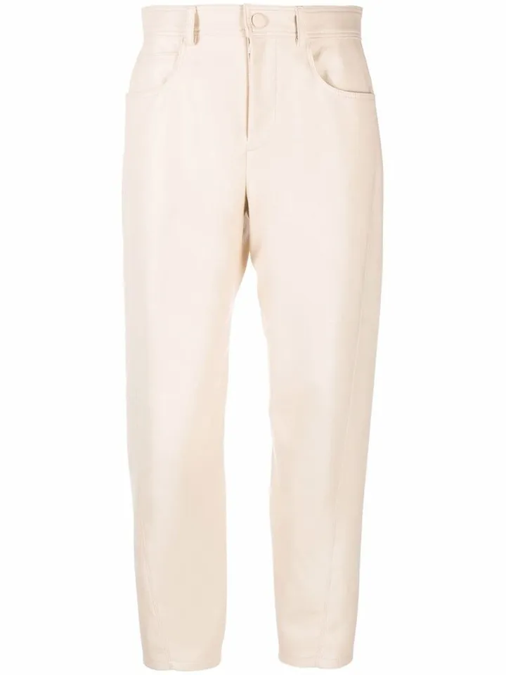Straight Leg Faux Leather Trousers