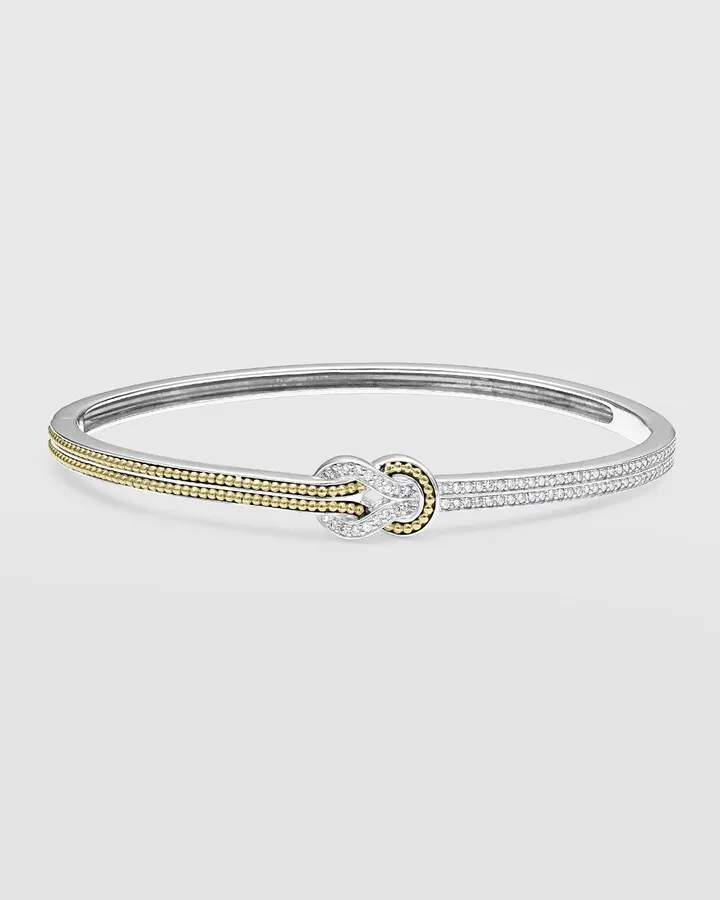 Newport Diamond Knot Hinged Bracelet