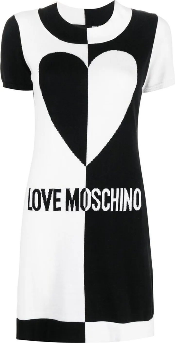 Heart-Motif Intarsia-Knit Logo Dress