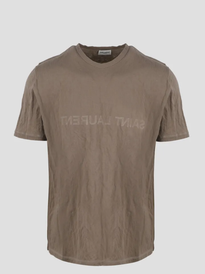 Saint Laurent t-shirt in cotton jersey with Reverse logo print on the front and back.