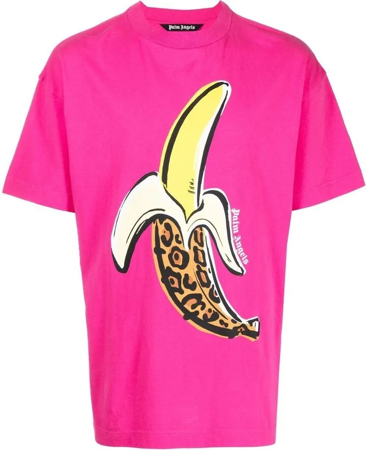 banana-print cotton T-shirt