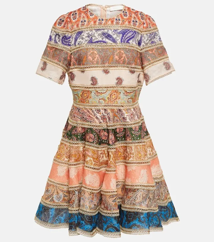 Devi Spliced printed minidress