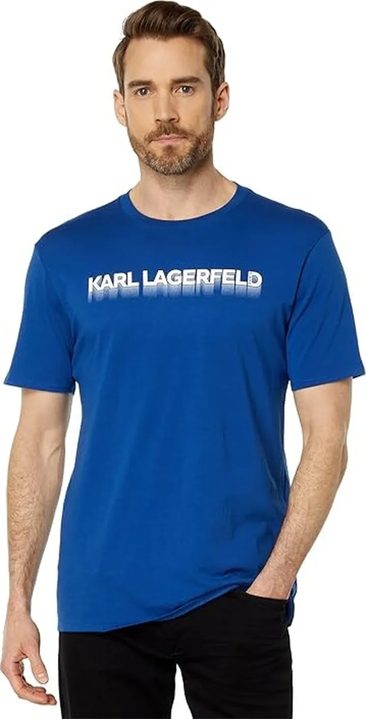 Karl Lagerfeld Paris Shadow Logo T-Shirt (Blue) Men's Clothing