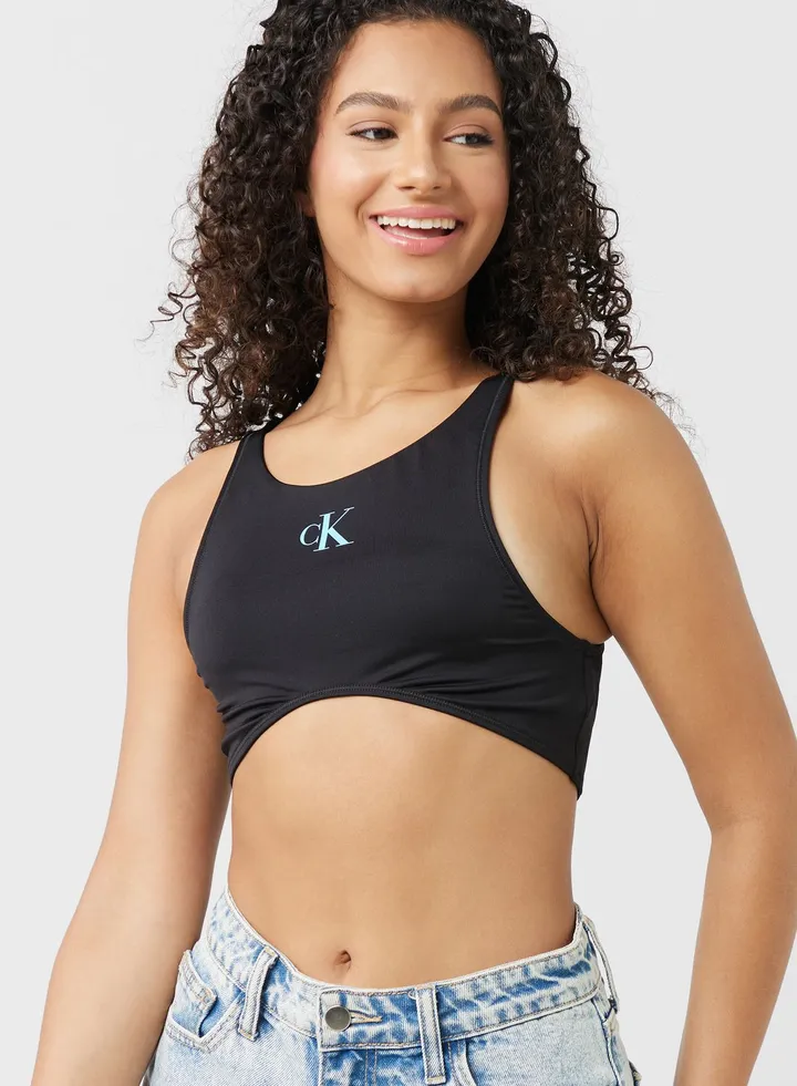 Logo Knitted Bikini Top