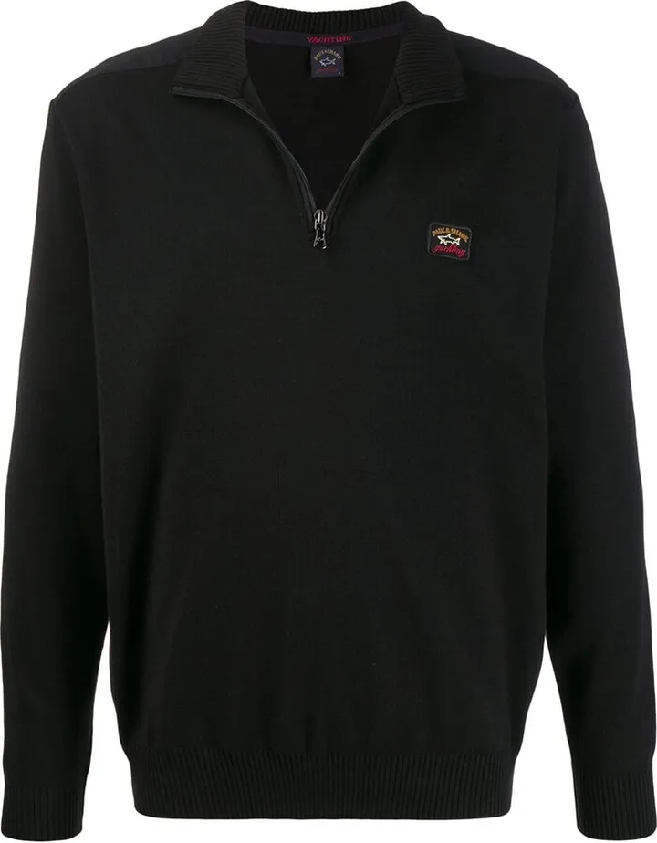 Logo Patch Zip-Up Jumper