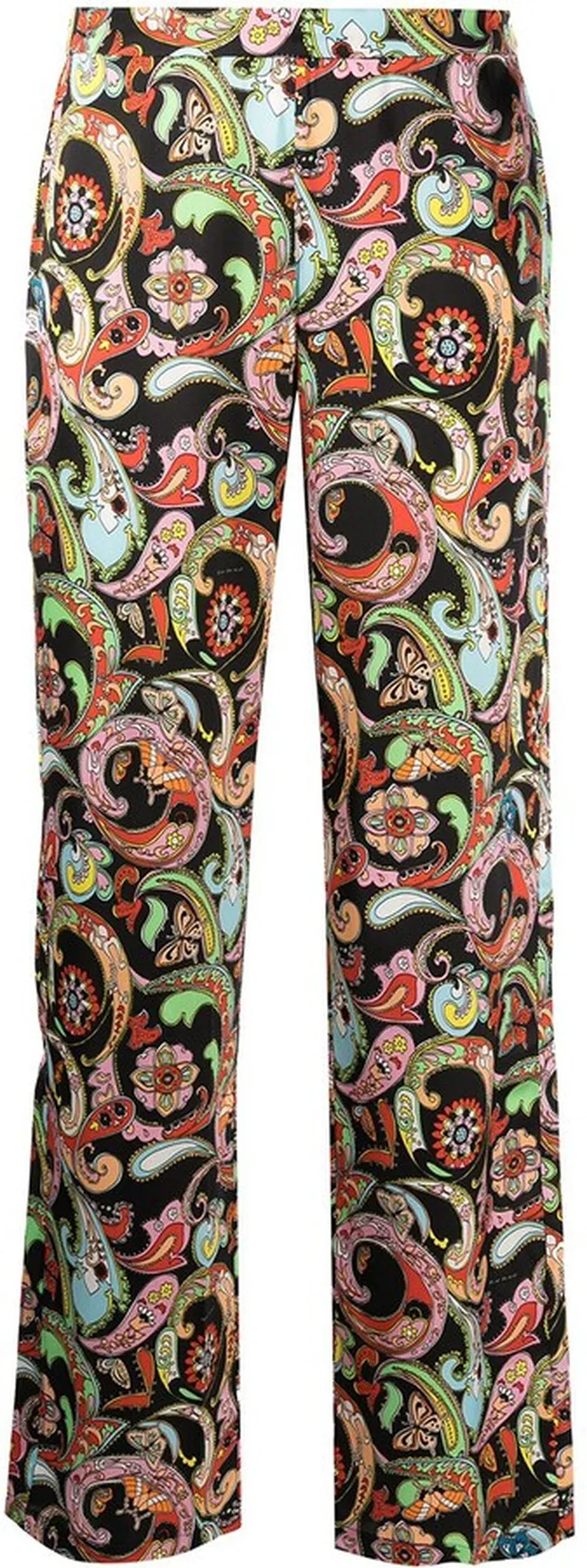 Paisley-Print Silk Trousers