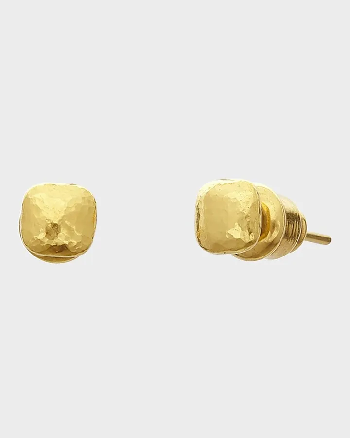 22K Spell Pebble Stud Earrings
