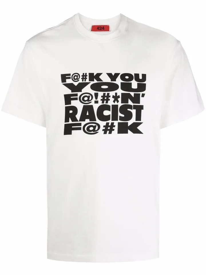 text-print crew-neck T-shirt