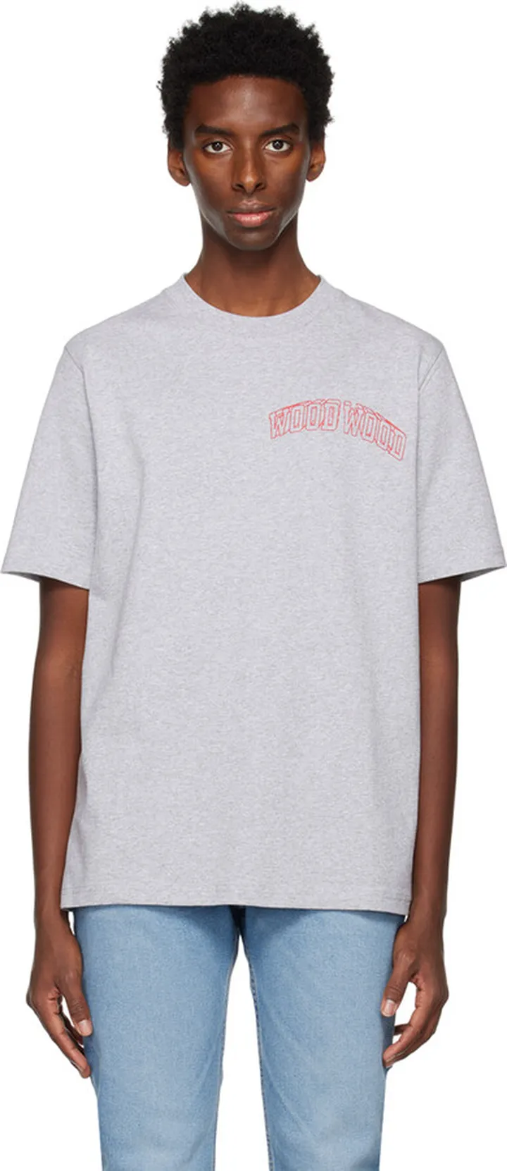 Wood Wood Gray Bobby Ivy Logo T-Shirt