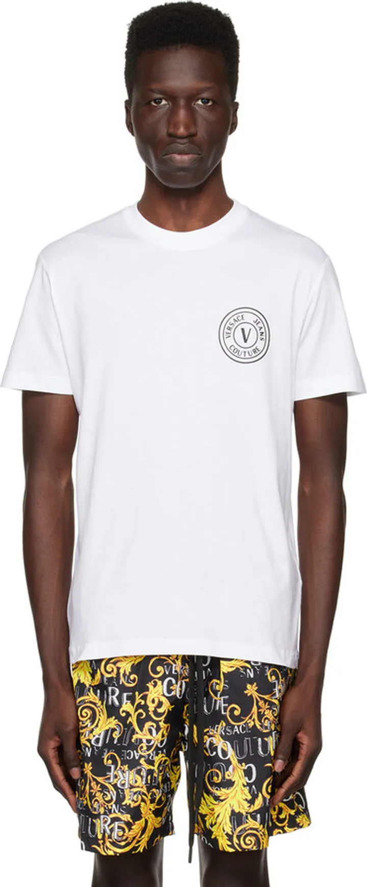 Versace Jeans Couture White V-Emblem T-Shirt