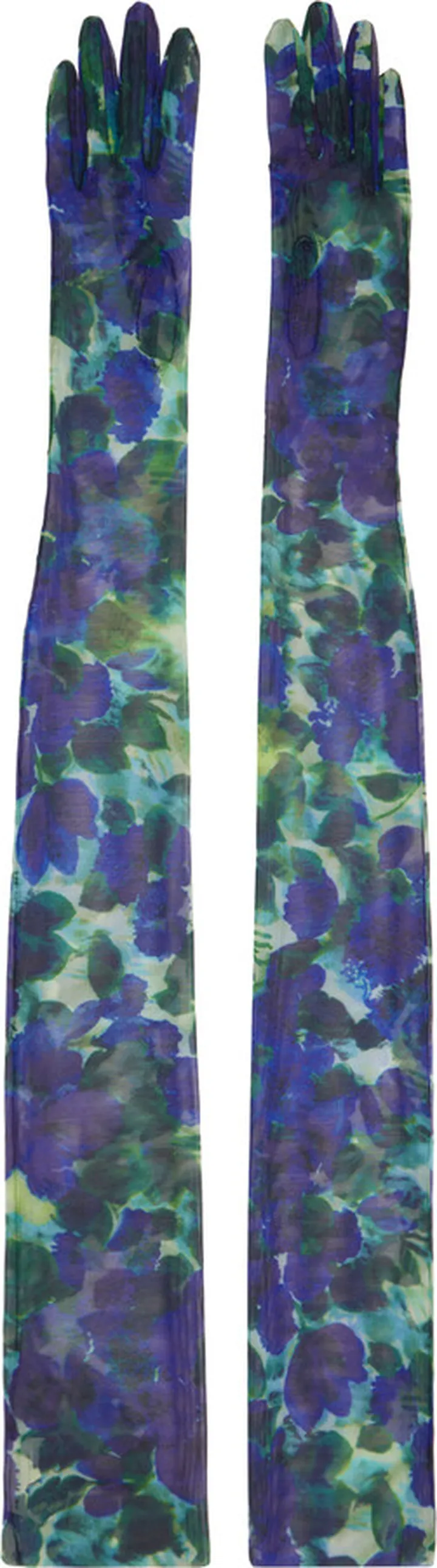 Dries Van Noten Blue Printed Gloves