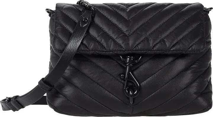 Rebecca Minkoff Edie Nylon Crossbody (Black) Cross Body Handbags