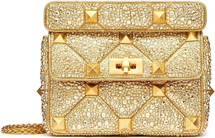 medium Roman Stud rhinestone shoulder bag