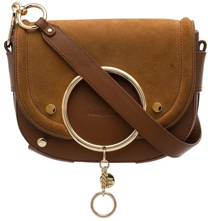 Mara suede panel crossbody bag