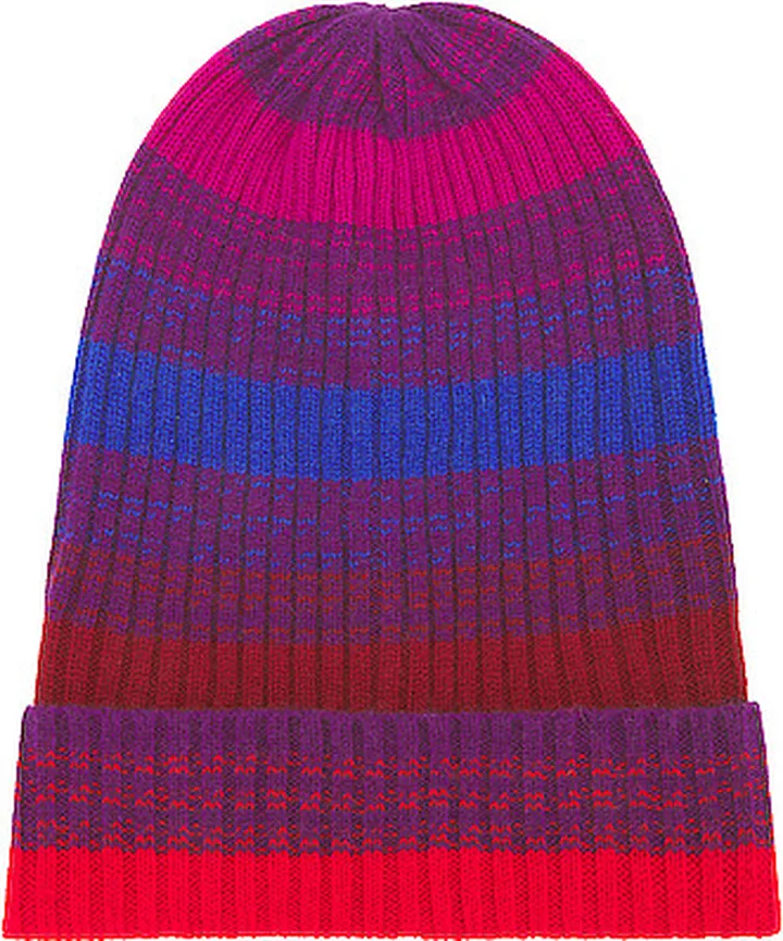 The Elder Statesman Nightfall Rib Beanie in Purple