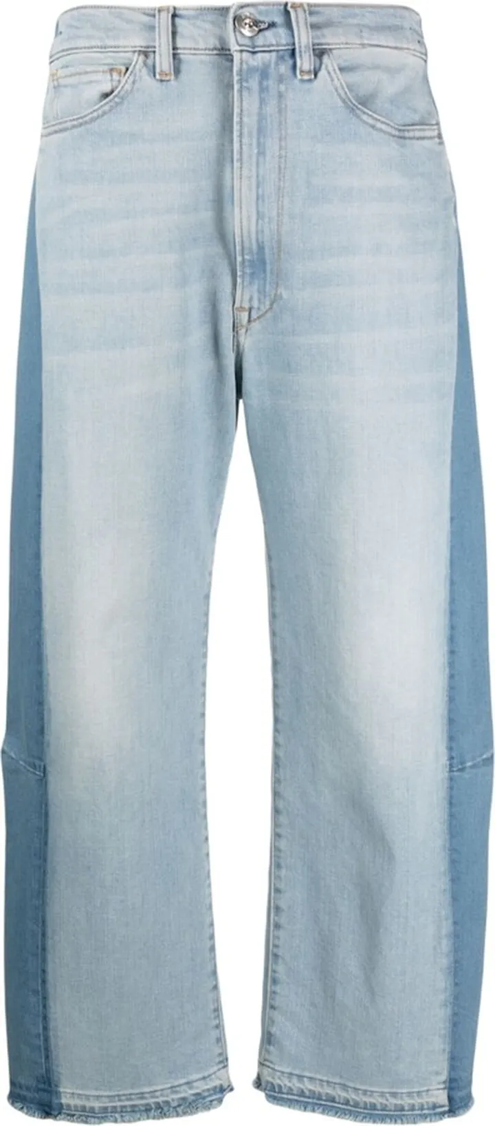 Two-Tone Wide-Leg Jeans