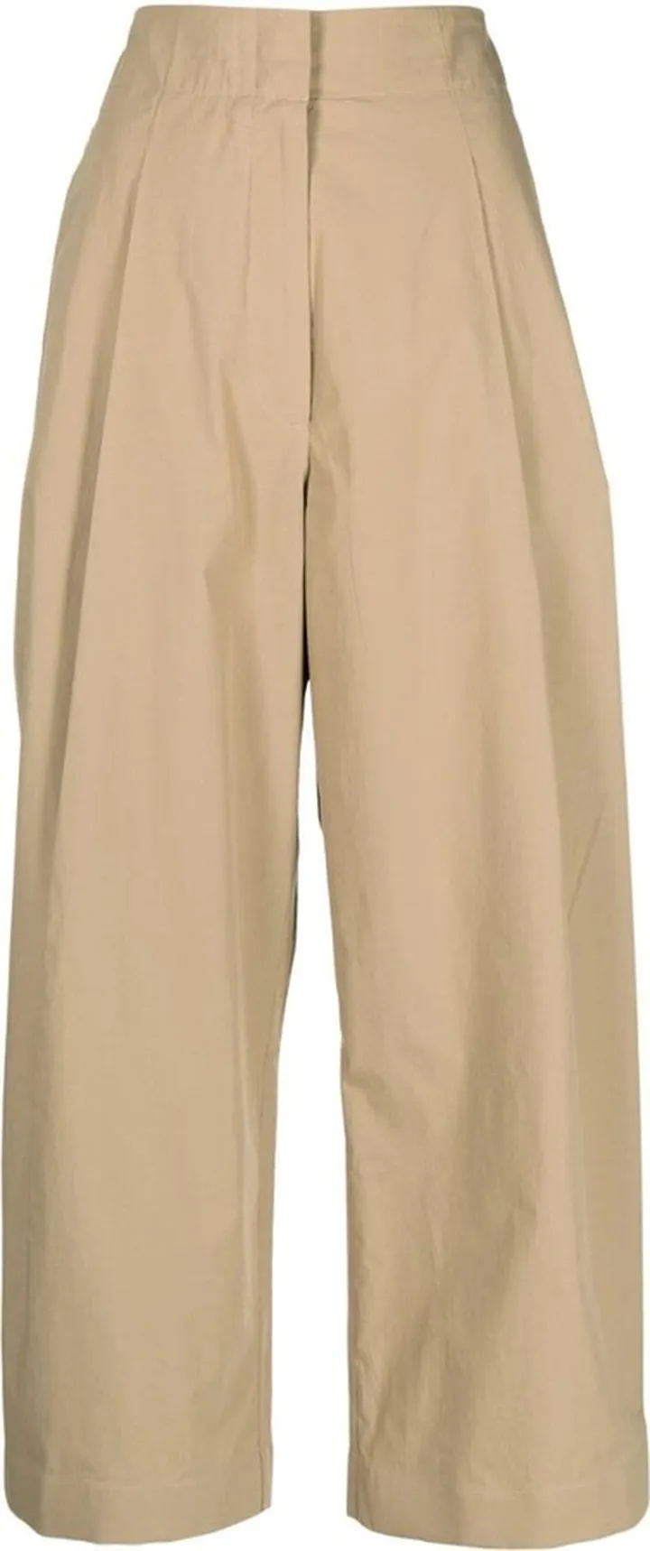 STUDIO NICHOLSON- Wide-leg Cropped Cotton Trousers