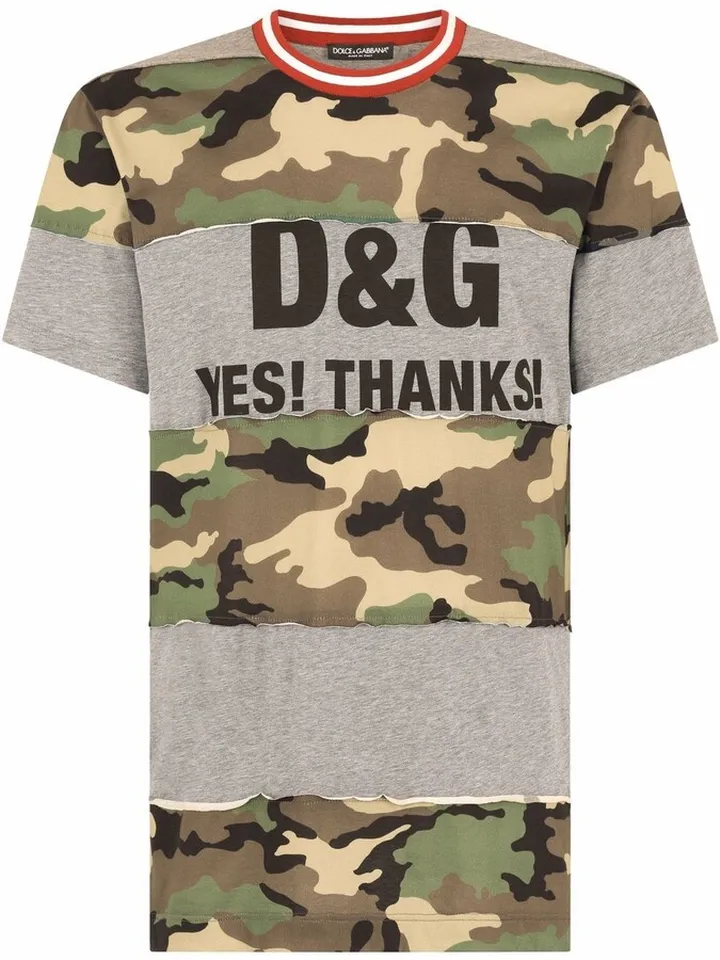 logo print panelled T-shirt