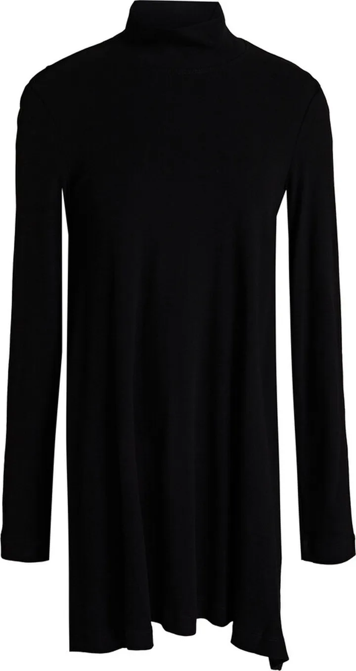 Lace-up cotton-jersey turtleneck top