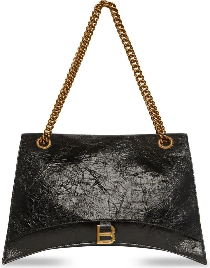 Logo-Plaque Leather Shoulder Bag