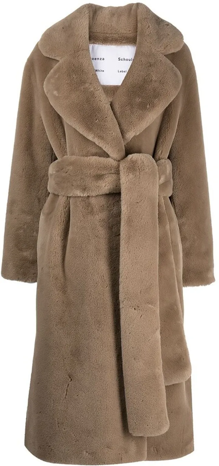 Faux Fur Belted Coat