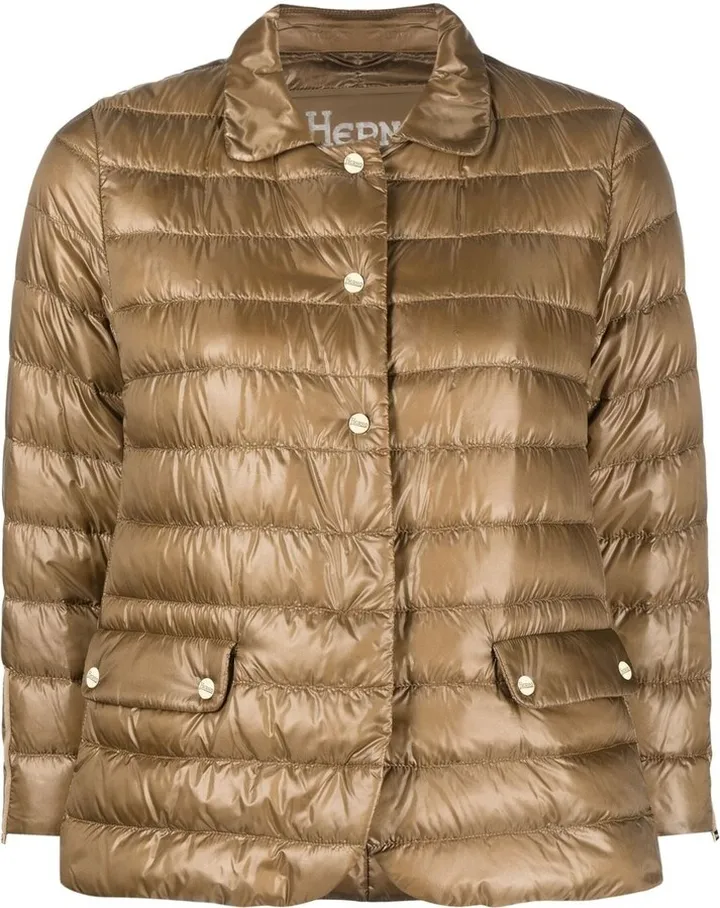 Crop-Sleeve Padded Down Jacket