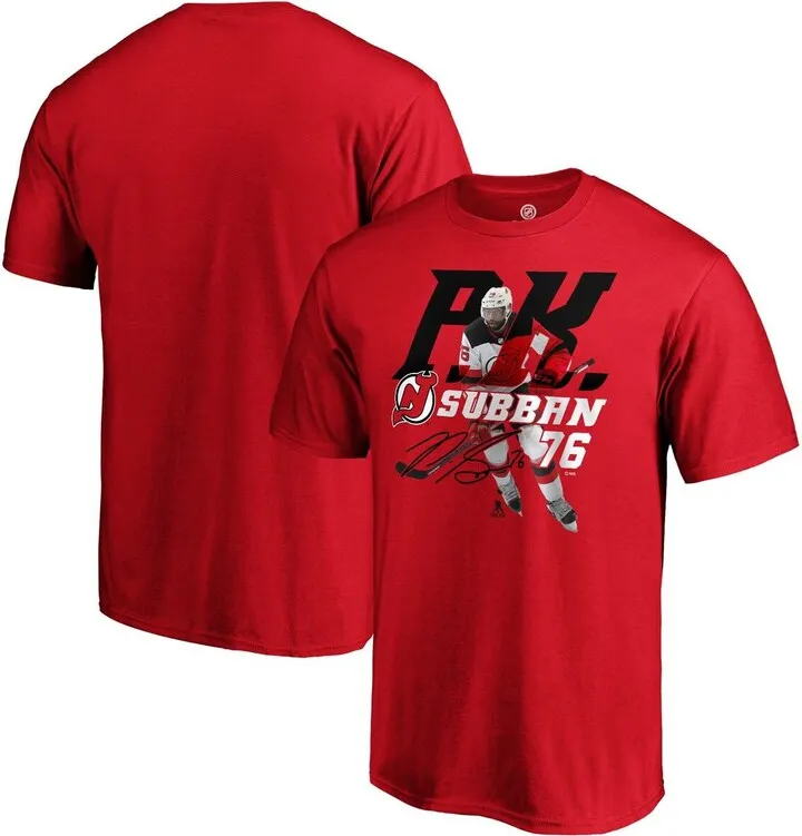 Men's Fanatics Branded P.k. Subban Red New Jersey Devils Player Hometown T-shirt