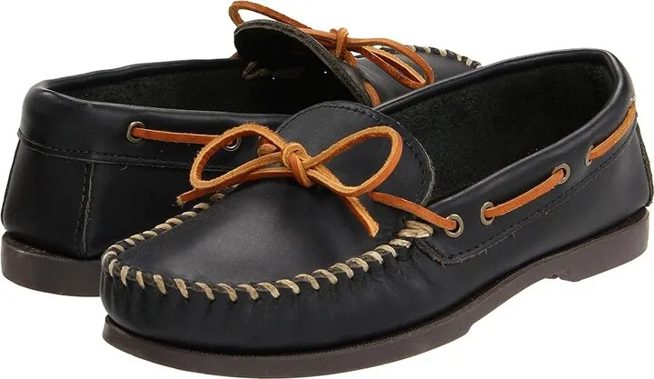 Minnetonka Camp Mocc (Black Smooth Leather) Men's Slippers