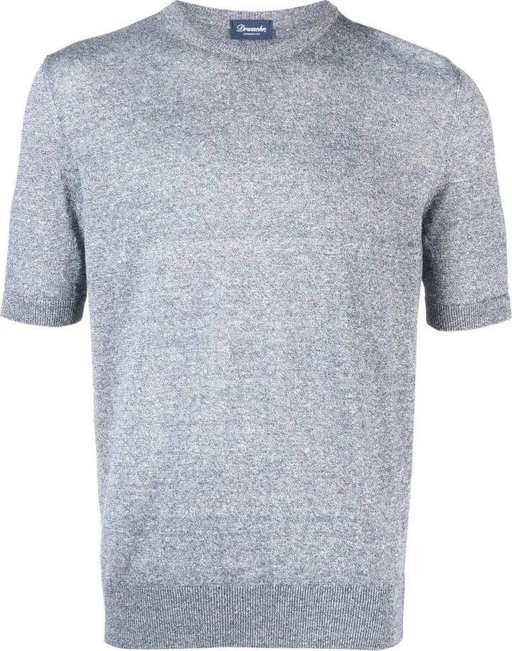 cotton-linen knit T-shirt