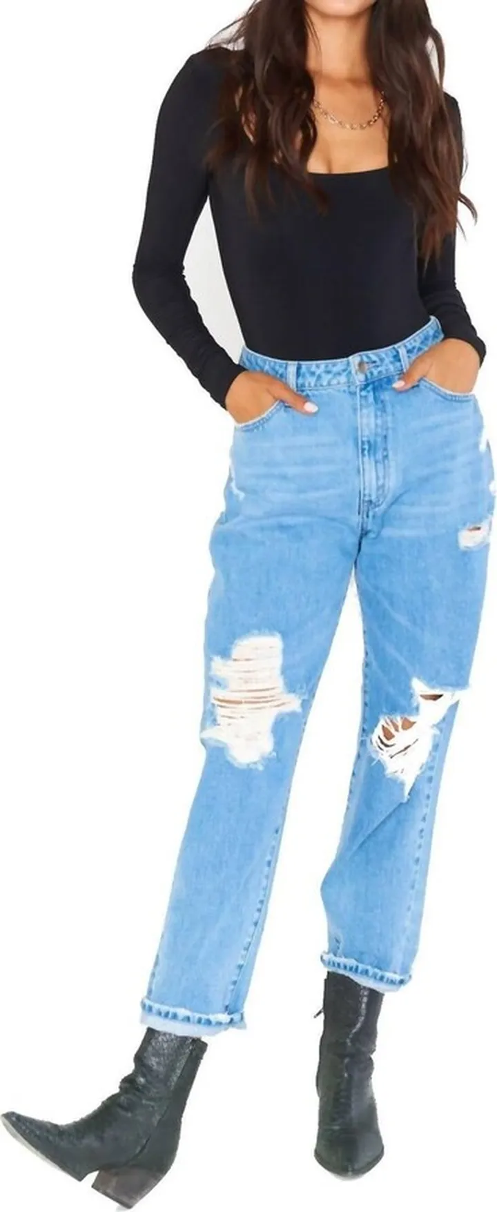 Boston Boyfriend Jeans in Vintage Blue