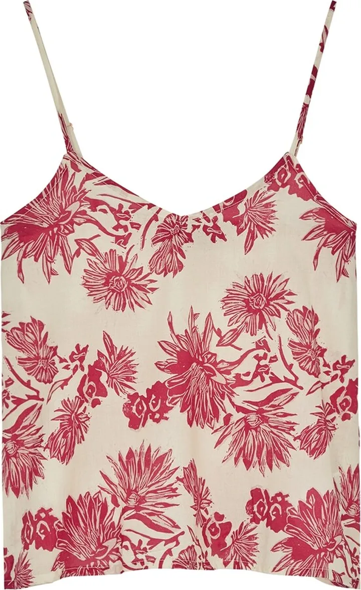 Desmond & Dempsey Cactus Flower Cotton Pyjama Top