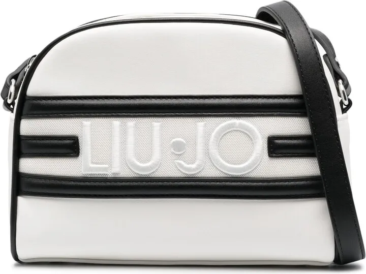 Two-Tone Embossed-Logo Crossbody Bag