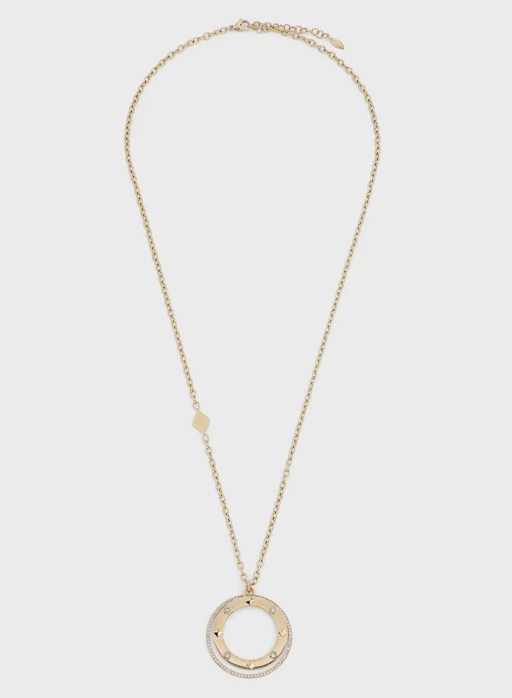 Stainless Steel Necklace With Crystals